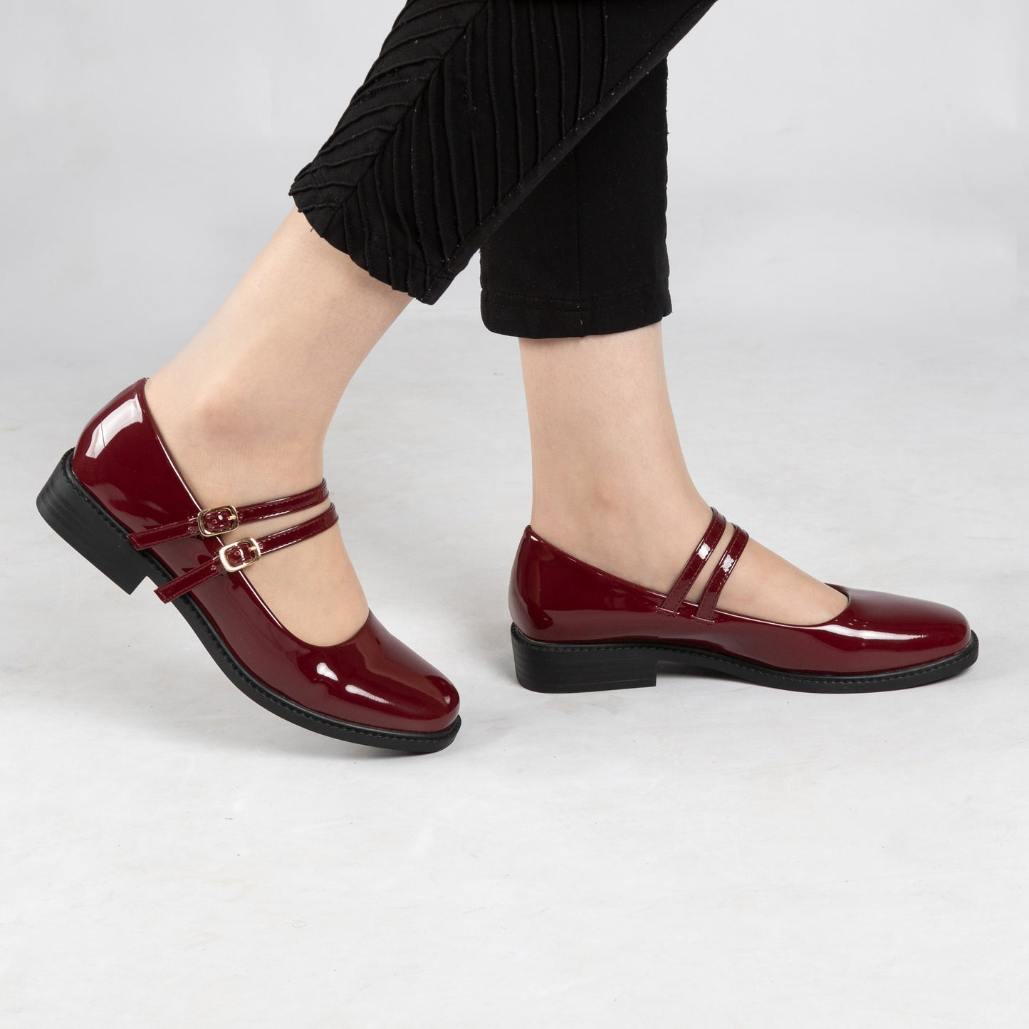 Mary jane a ceinture - vernis - Red / AS121
