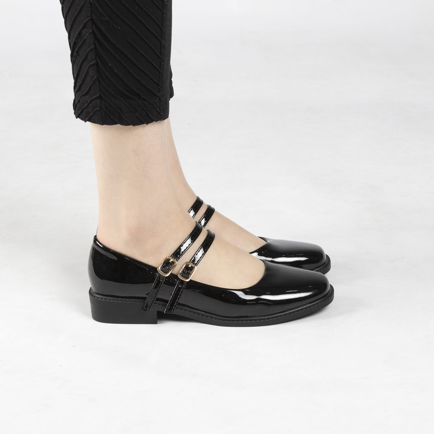 Mary jane a ceinture - vernis - Noir / AS45