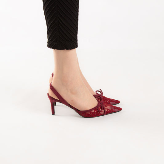 Escarpin En Dentelle - Red / AS04