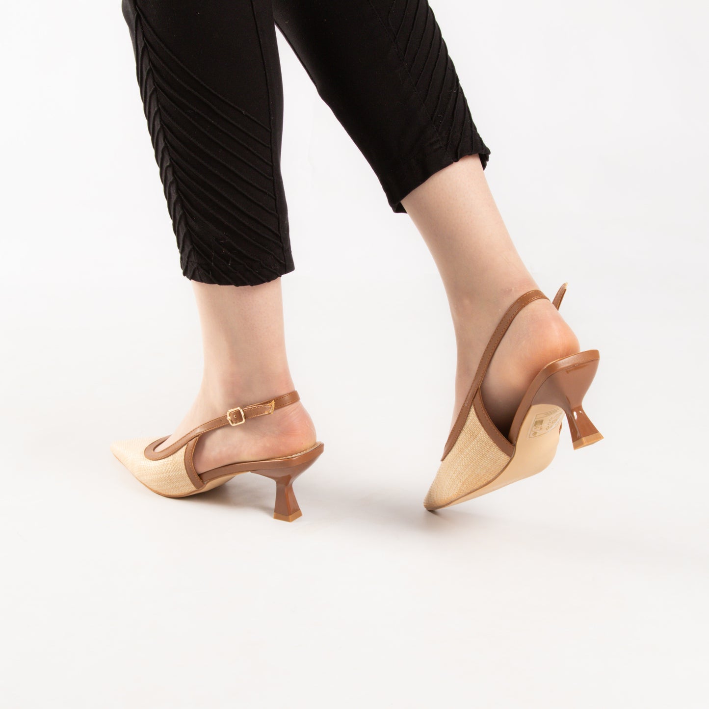 Escarpin - slingback - beige / ref : AS01
