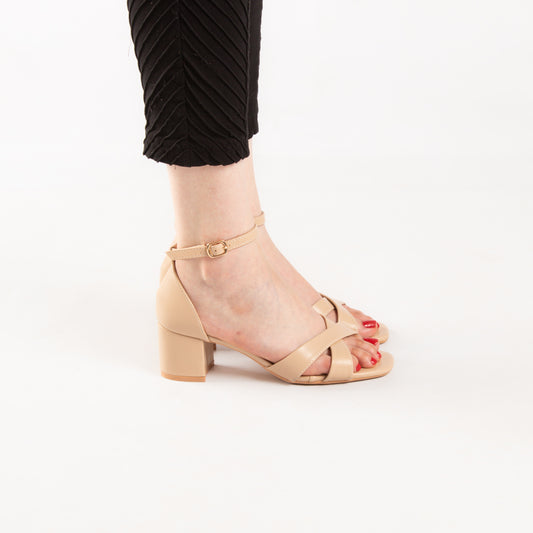 Sandale A Talon Carré - Beige / AS68