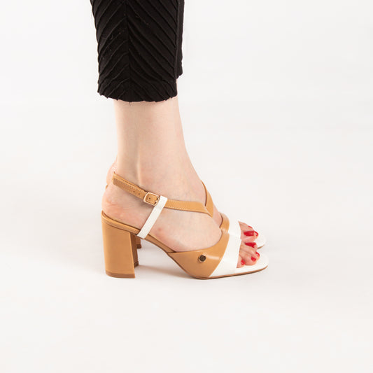Sandale A Talon Carré - Beige / AS67