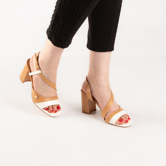 Sandale A Talon Carré - Beige / AS67