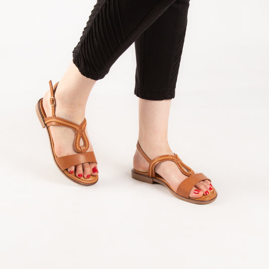 Sandale - simili cuir - Camel / AS84