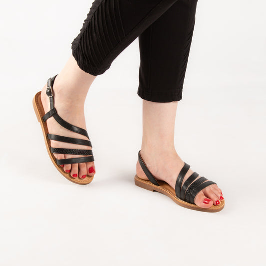 Sandale - simili cuir - Noir / AS87