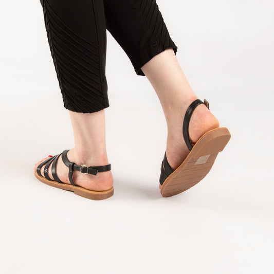 Sandale - simili cuir - Noir / AS87