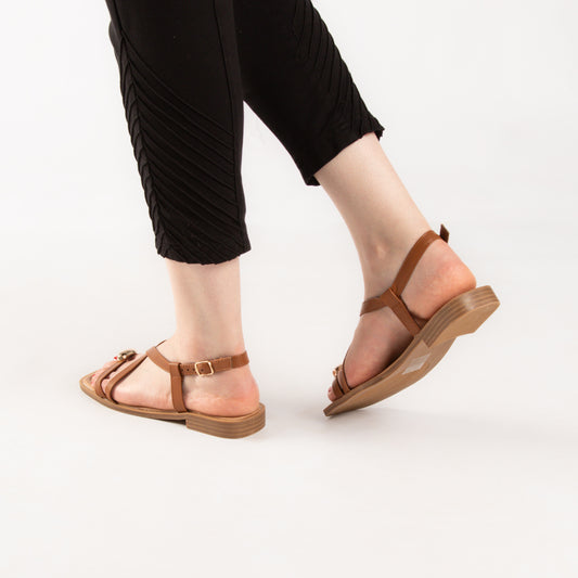 Sandale - simili cuir - Camel / AS86