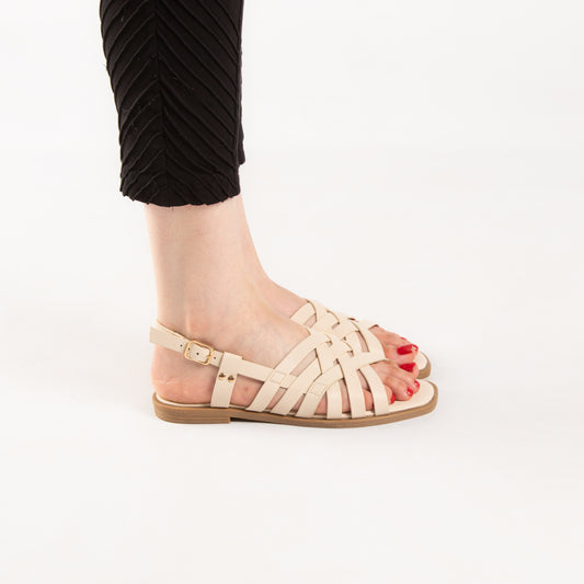 Sandale - simili cuir - Beige / AS82