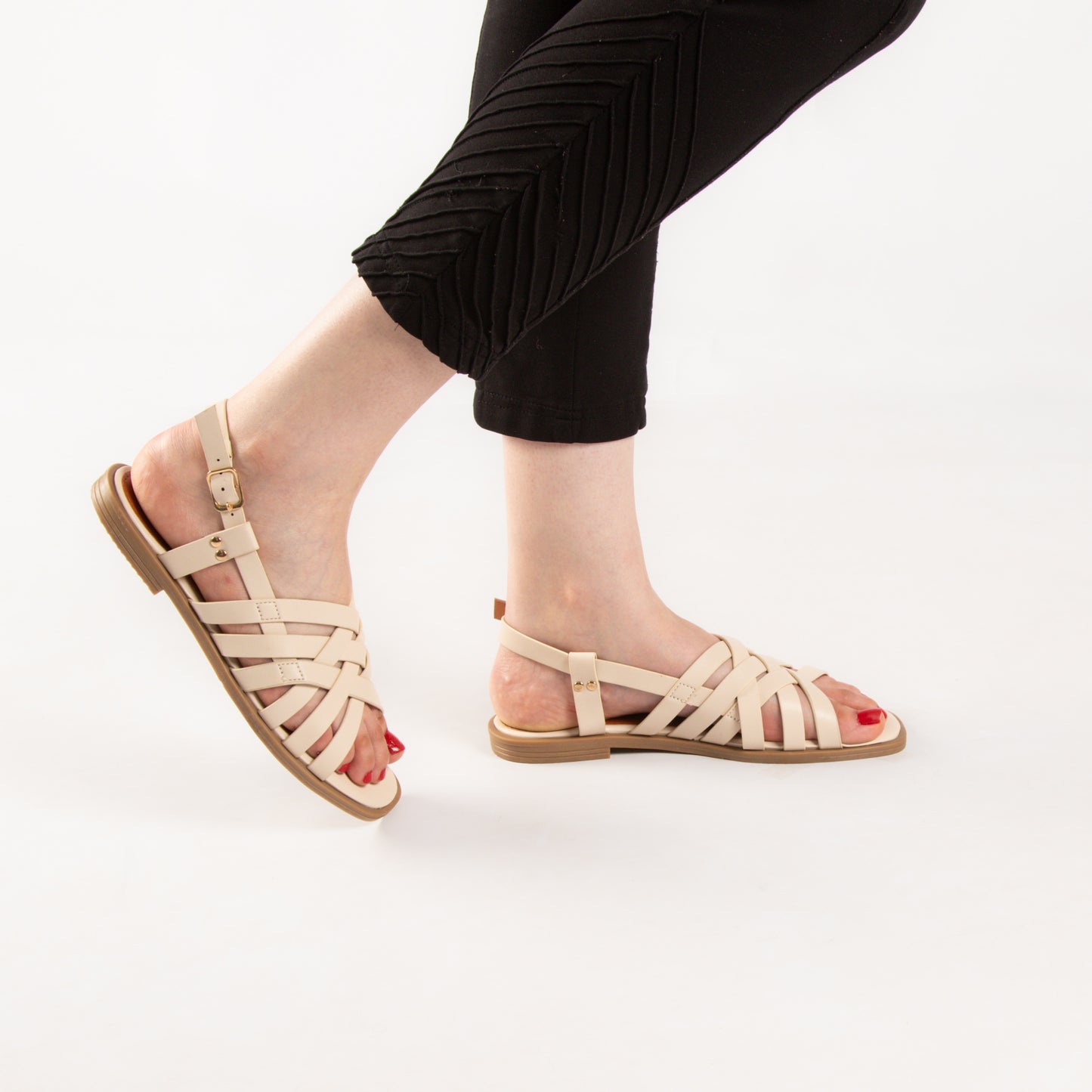 Sandale - simili cuir - Beige / AS82
