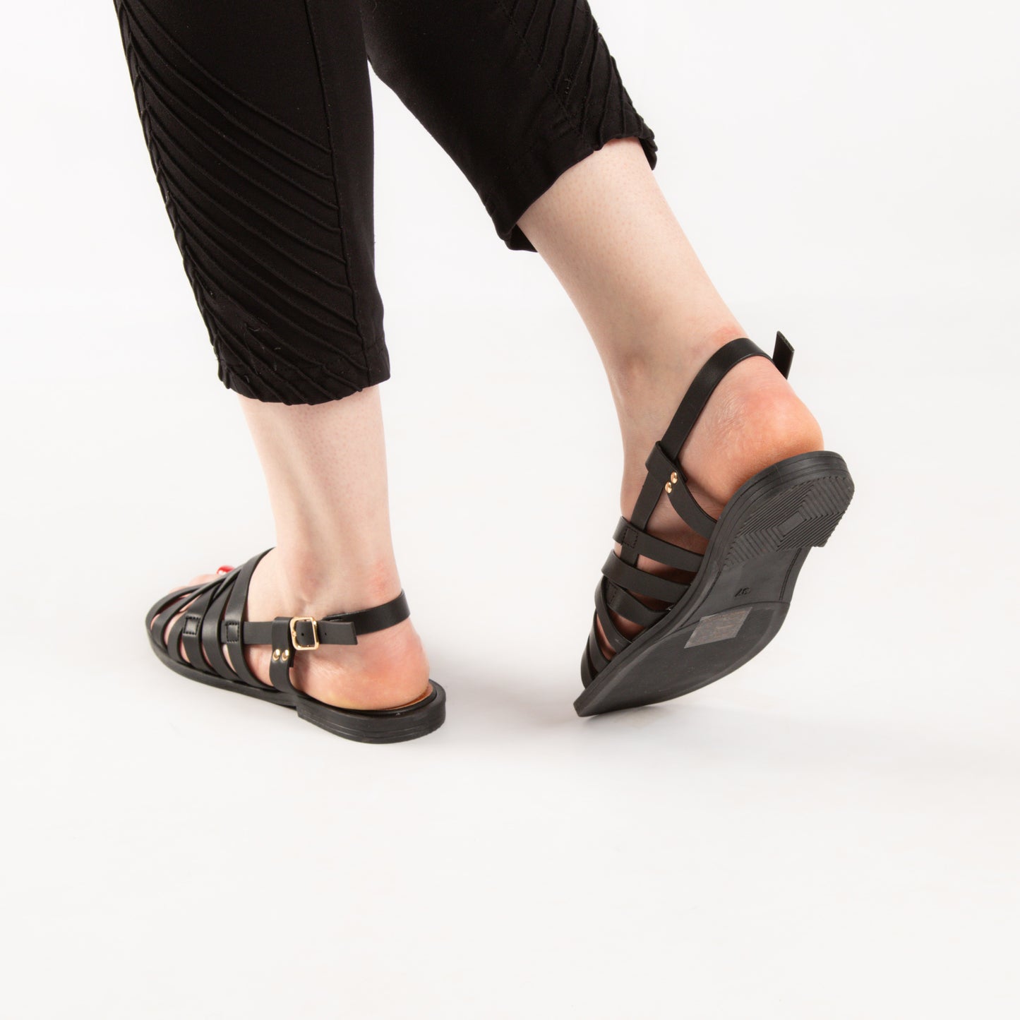 Sandale - simili cuir - Noir / AS83