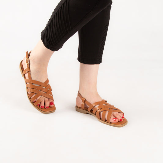 Sandale - simili cuir - Camel / AS81