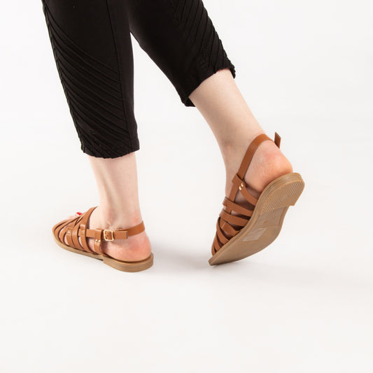 Sandale - simili cuir - Camel / AS81