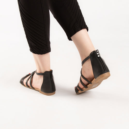 Sandale - simili cuir - Noir / AS90