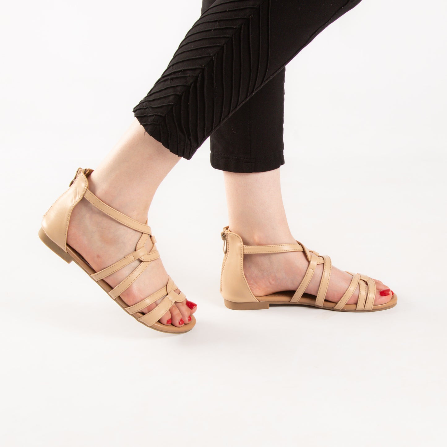 Sandale - simili cuir - Beige / AS91