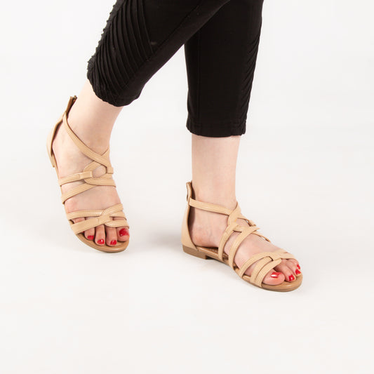 Sandale - simili cuir - Beige / AS91