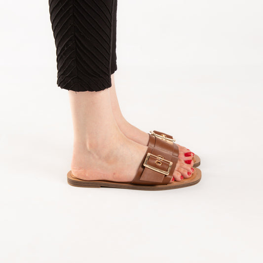 Mule - simili cuir - Camel / AS98