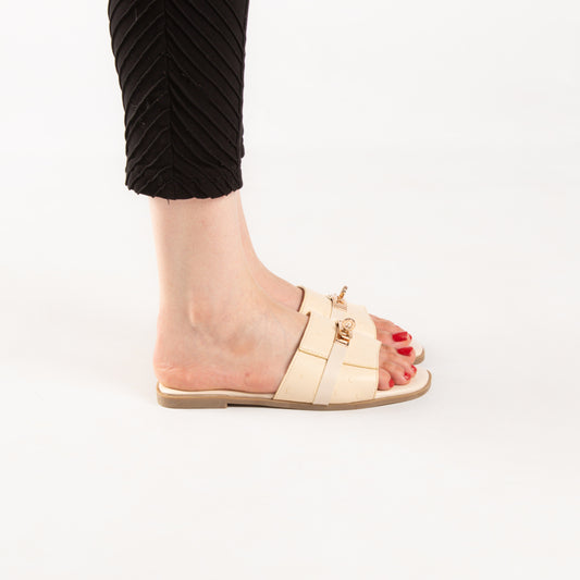 Mule - simili cuir - Beige / AS103