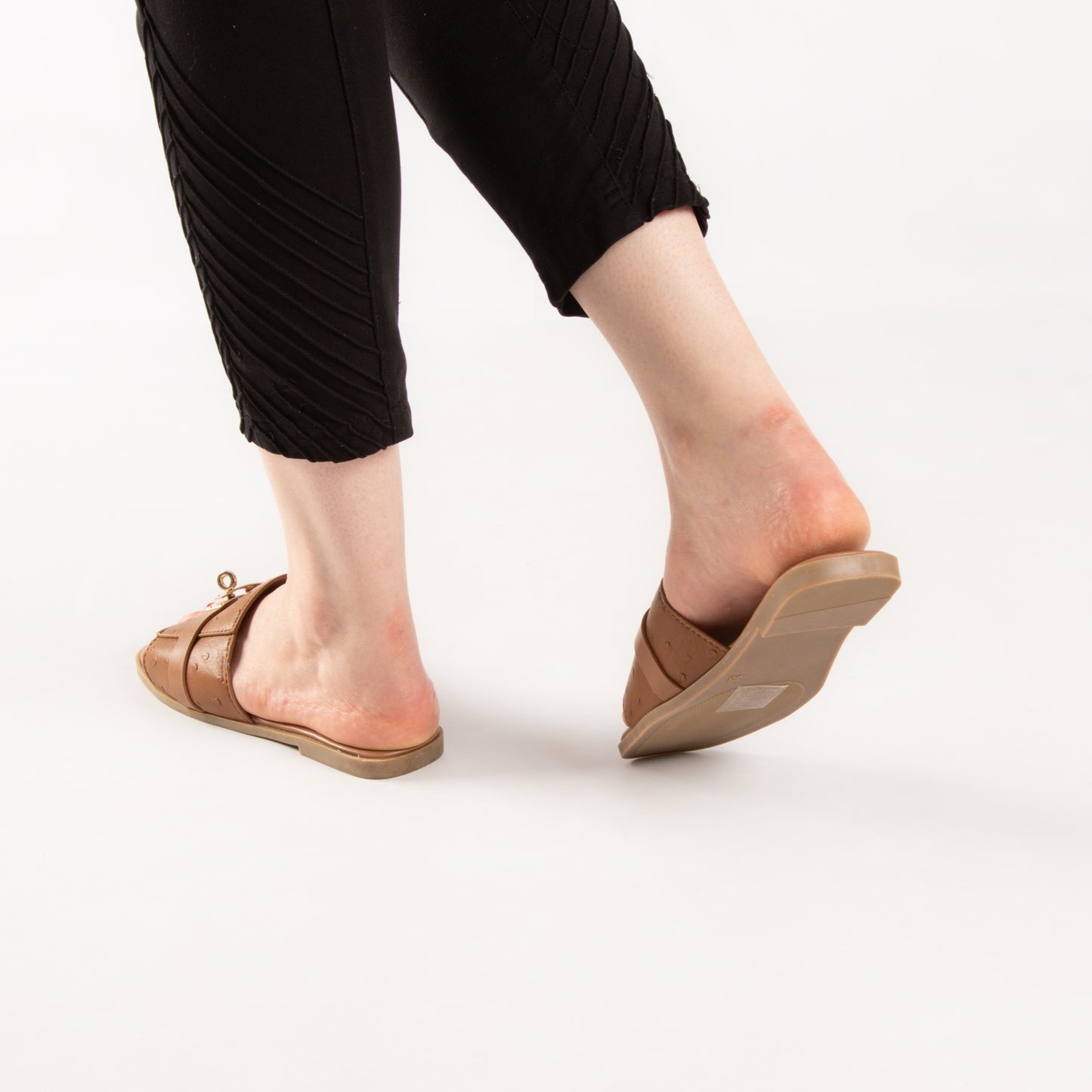Mule - simili cuir - camel / ref : AS104