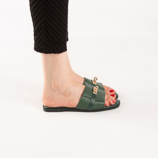Mule - simili cuir - Vert / AS100