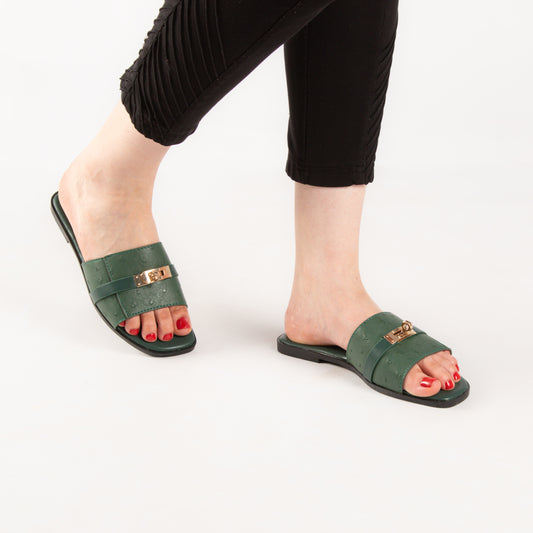 Mule - simili cuir - Vert / AS100