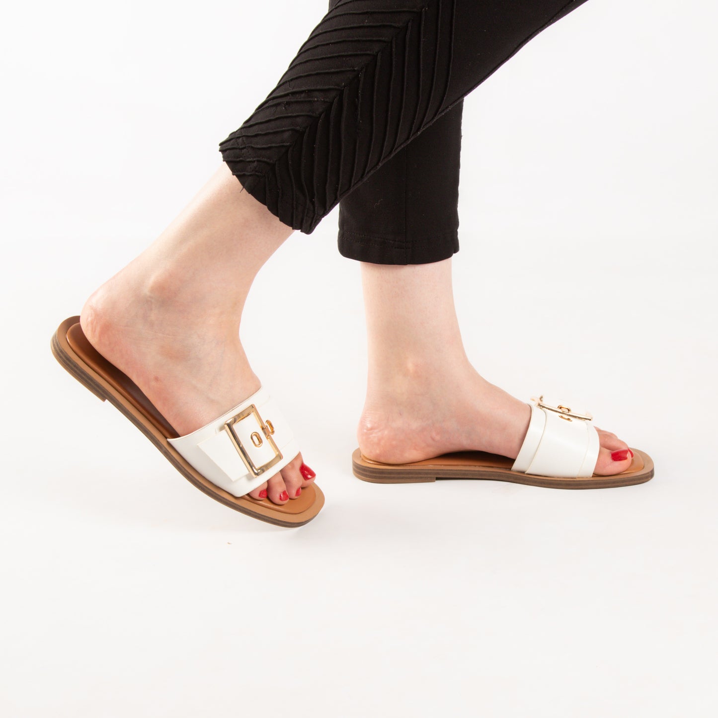 Mule - simili cuir - Blanc / LTD02