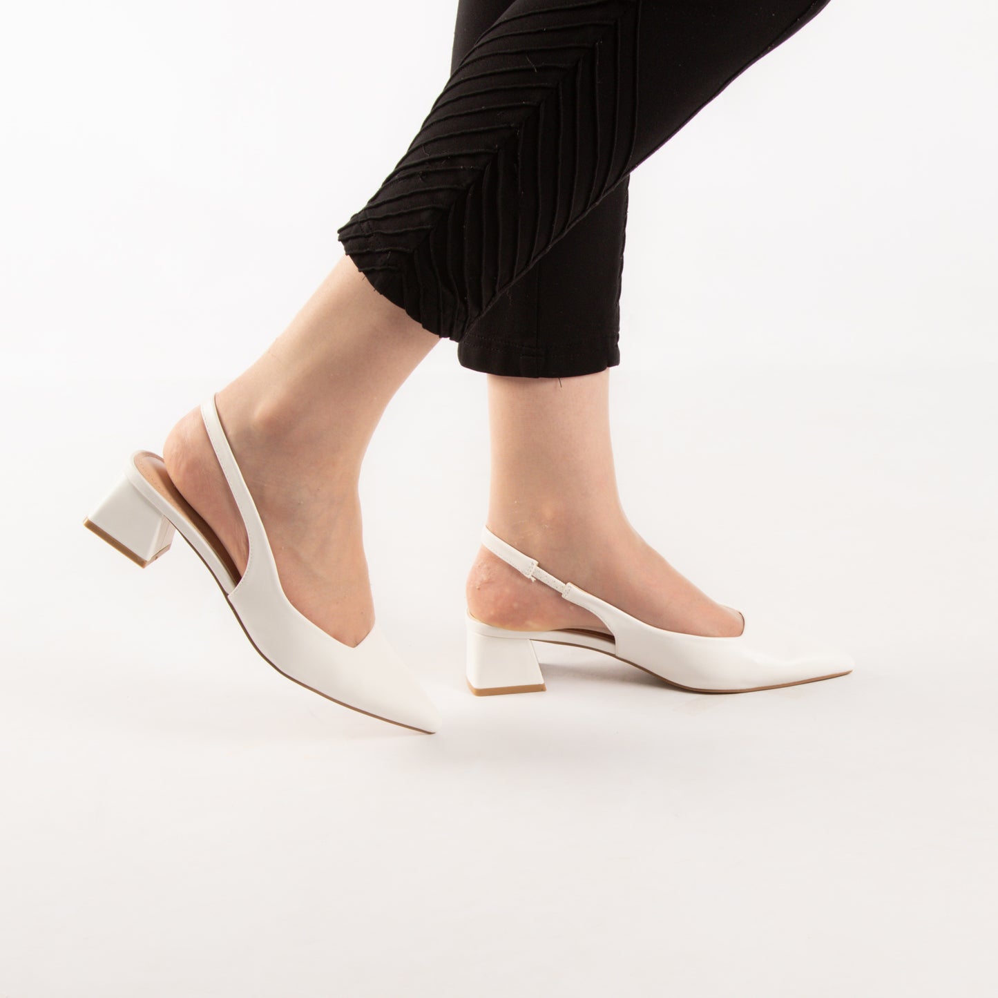 Escarpin A Talon Carré - Blanc / AS24