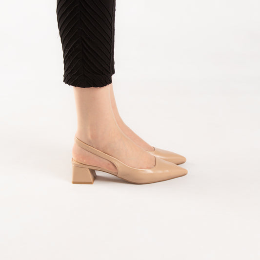 Escarpin A Talon Carré - Nude / AS23