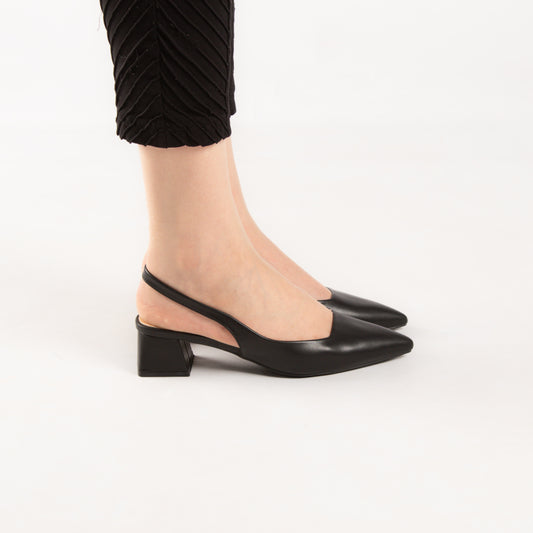 Escarpin A Talon Carré - Noir / AS21