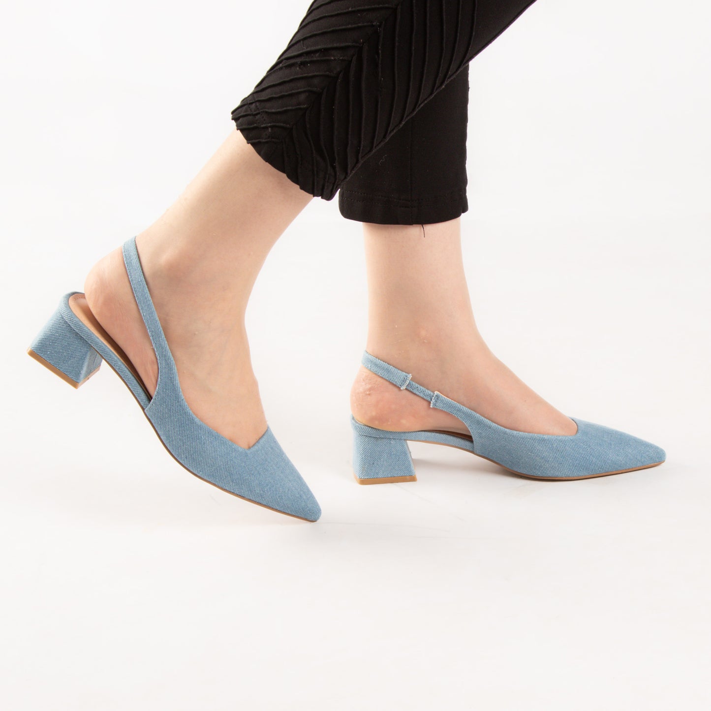 Escarpin A Talon Carré - Jeans / AS20
