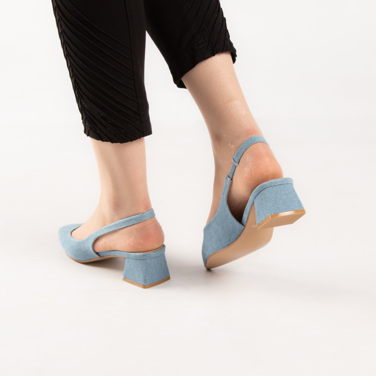 Escarpin A Talon Carré - Jeans / AS20