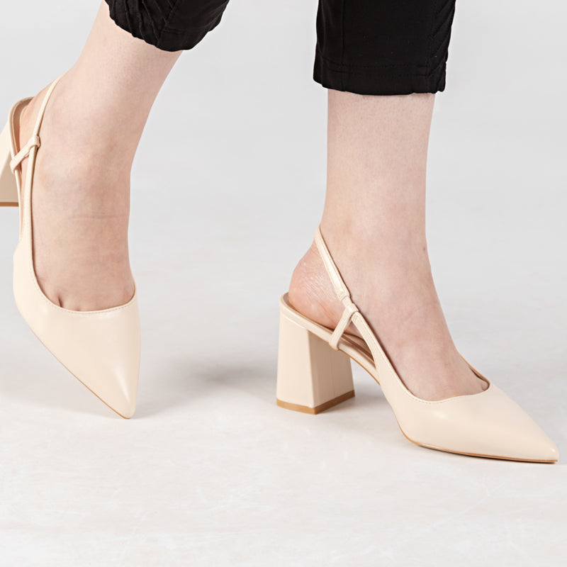 Escarpin A Talon Carré - Beige / AS39