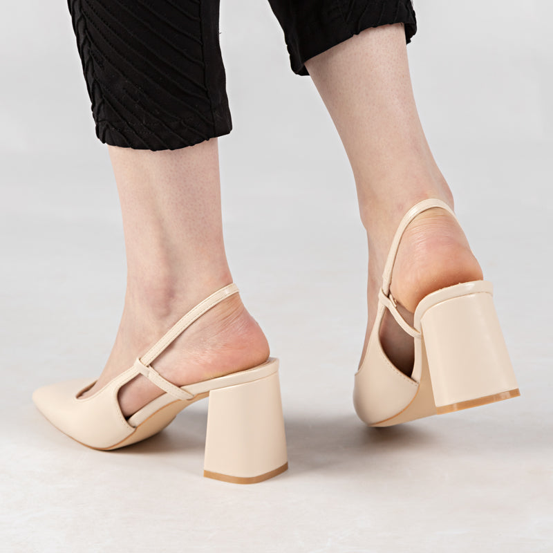 Escarpin A Talon Carré - Beige / AS39