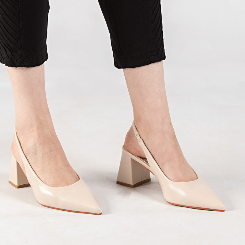 Escarpin A Talon Carré - Beige / AS40