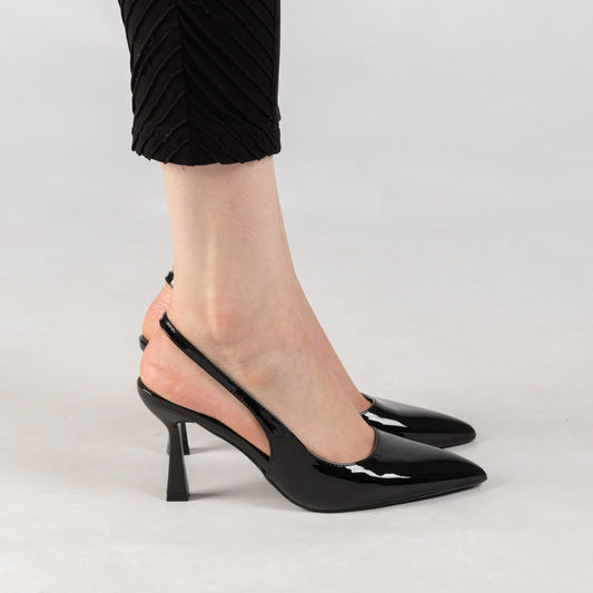 Escarpin A Talon - Vernis - Noir / AS29