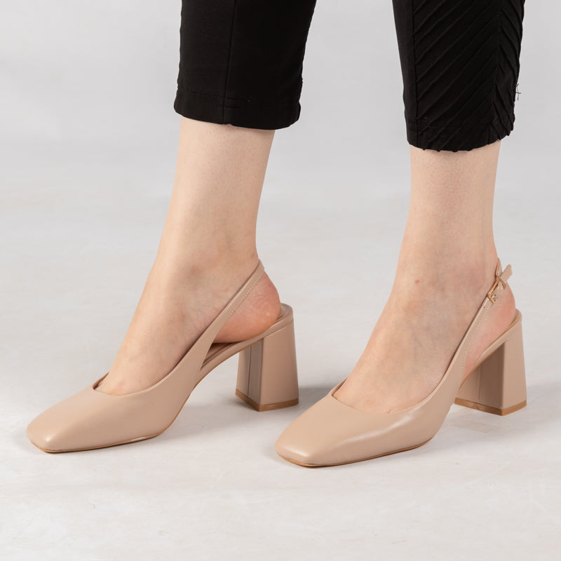 Escarpin A Talon Carré - Apricot / HL2416