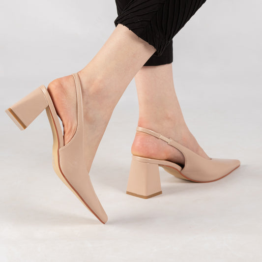 Escarpin A Talon Carré - Kaki / AS38