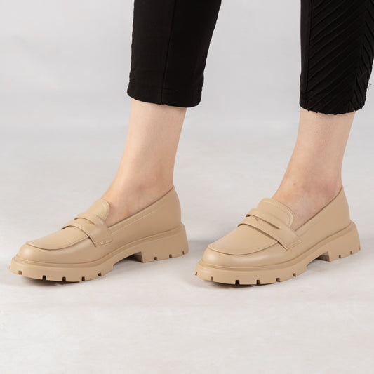 Mocassin - simili cuir - Beige / AS52