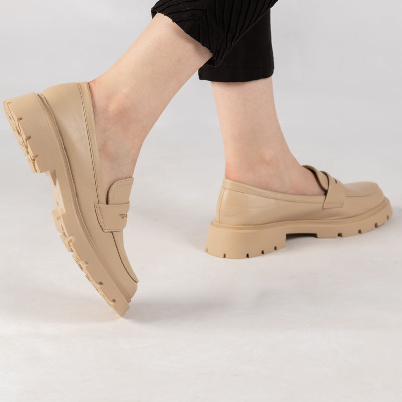 Mocassin - simili cuir - Beige / AS52