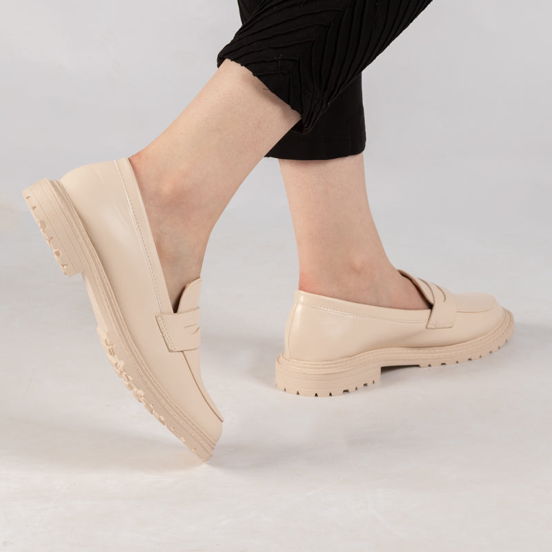 Mocassin - simili cuir - Beige / AS51