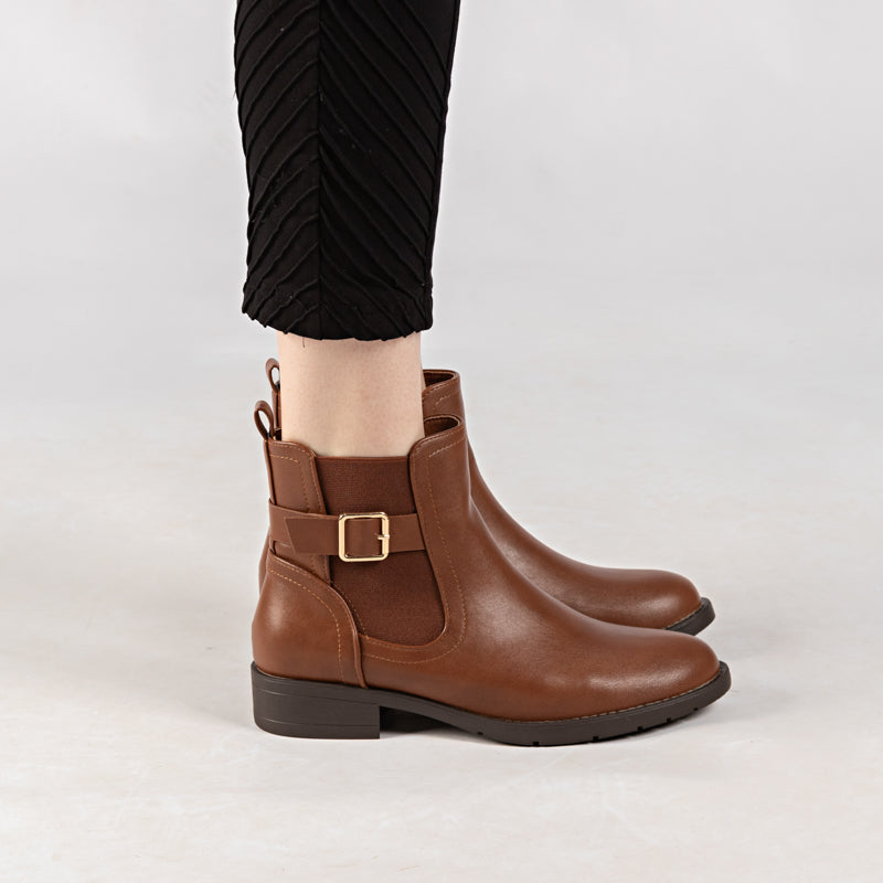 Bottine - simili cuir - Marron / AS112