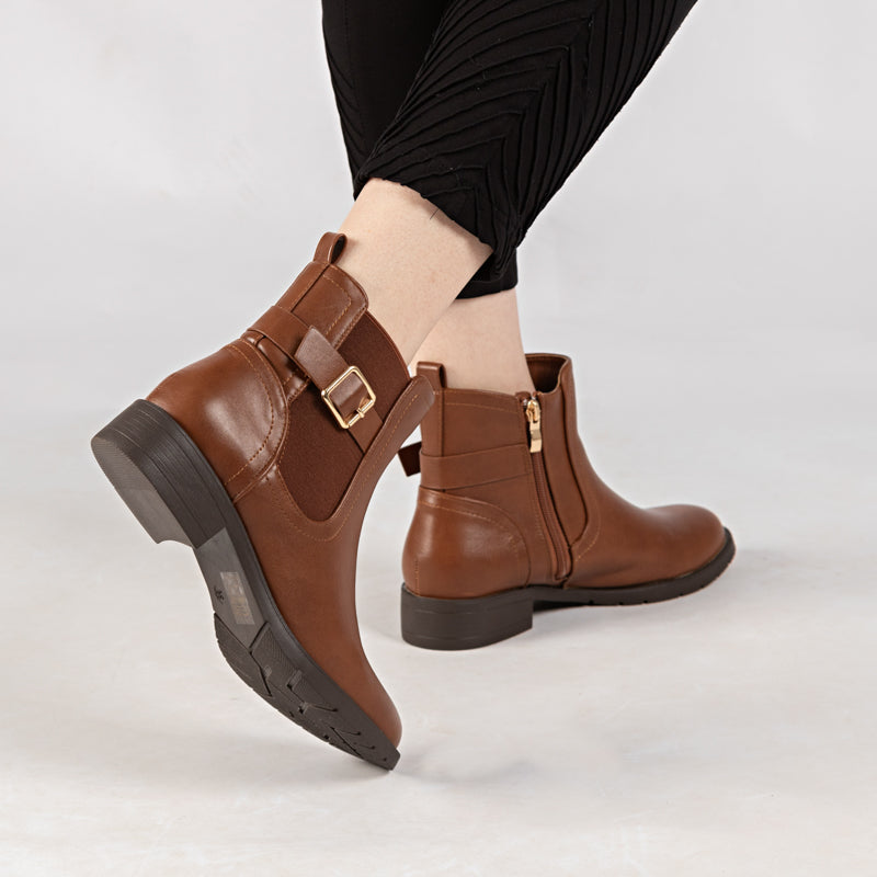 Bottine - simili cuir - Camel / RD5634-1