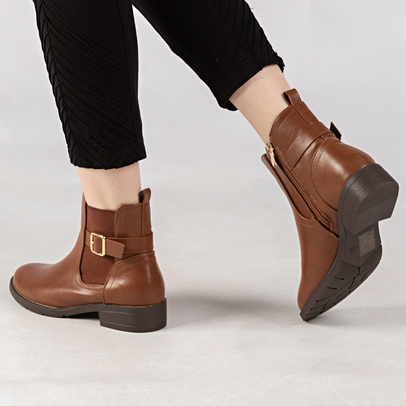 Bottine - simili cuir - Camel / RD5634-1