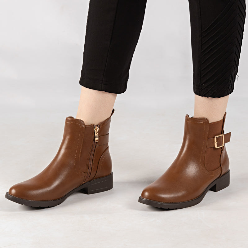 Bottine - simili cuir - Coffee / RD5634-1
