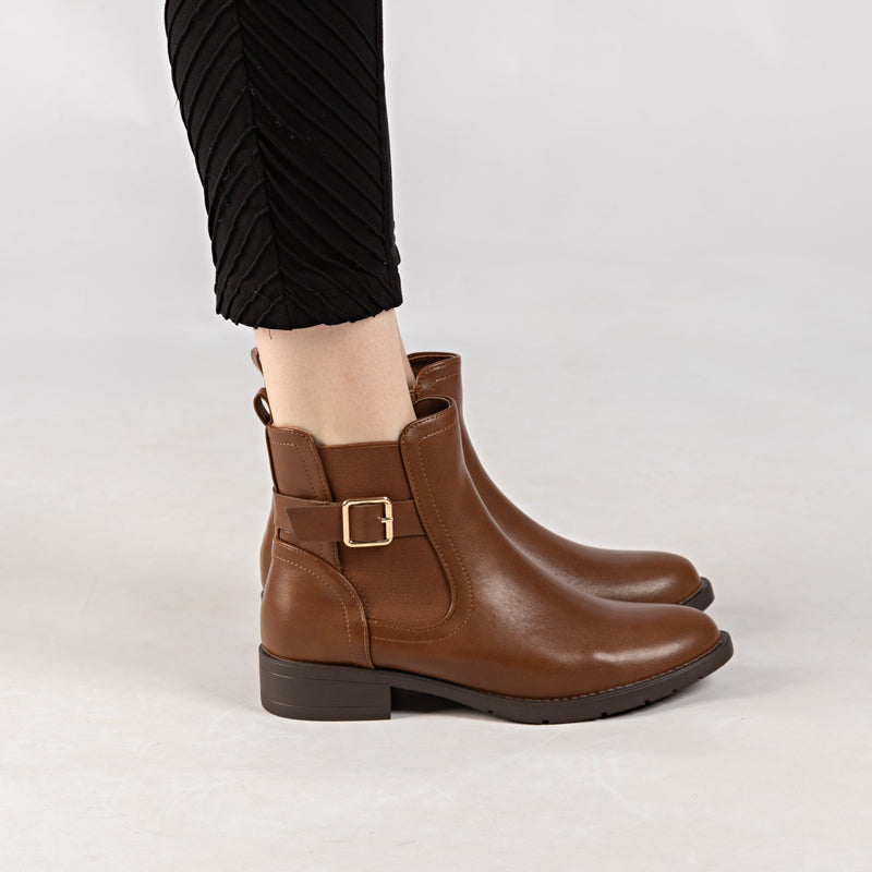 Bottine - simili cuir - Coffee / RD5634-1