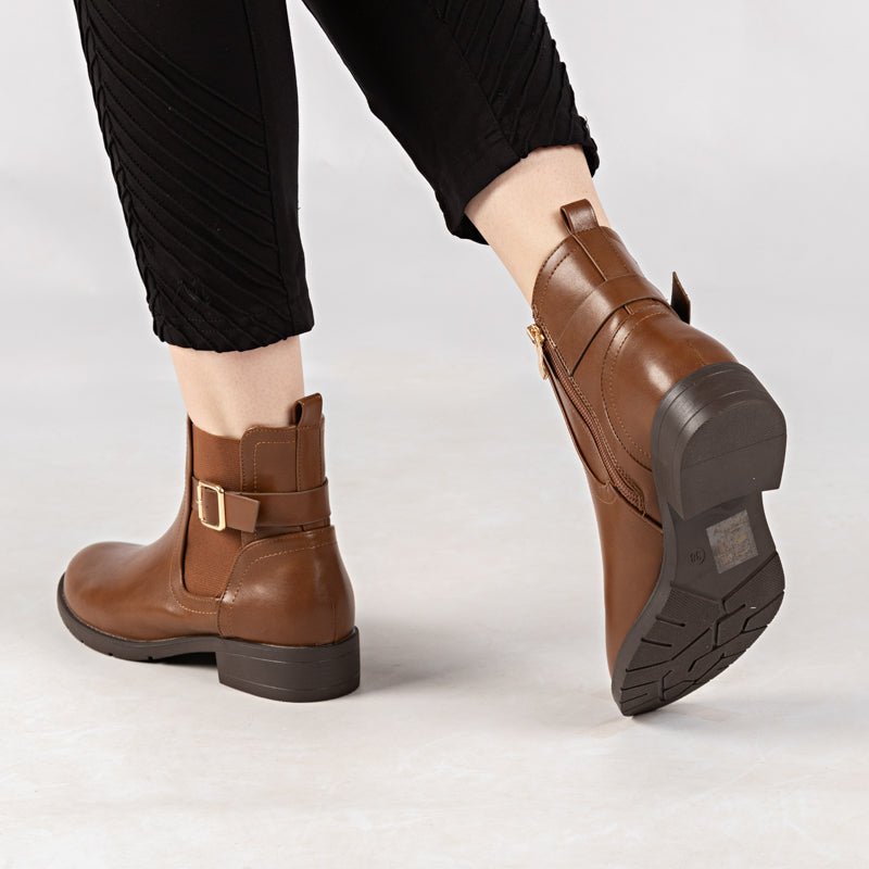 Bottine - simili cuir - Coffee / RD5634-1