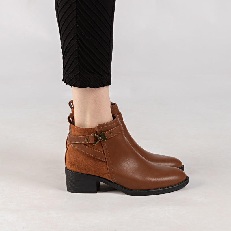 Bottine - simili cuir - Camel / RYBT02