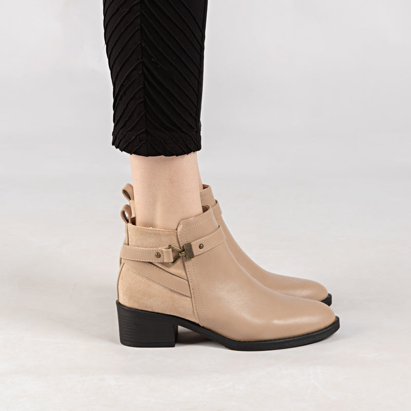 Bottine - simili cuir - Kaki / RYBT02