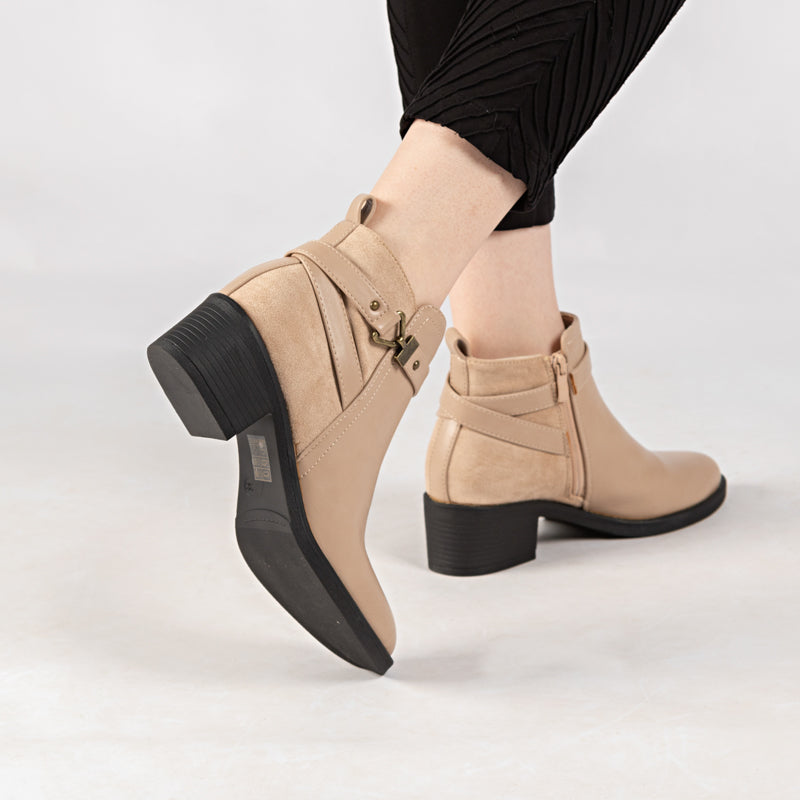 Bottine - simili cuir - Kaki / RYBT02