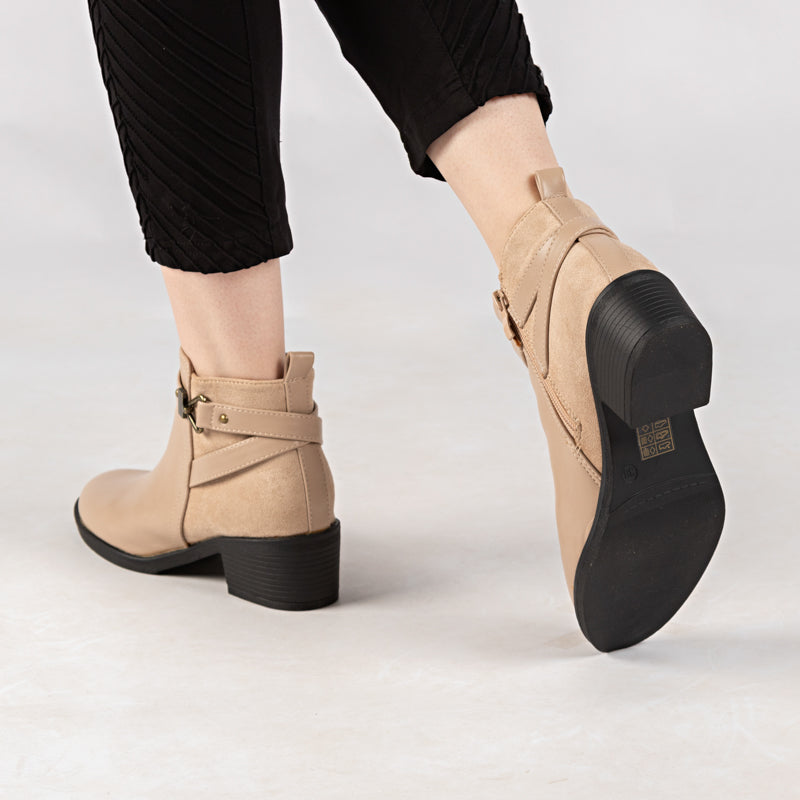 Bottine - simili cuir - Kaki / RYBT02