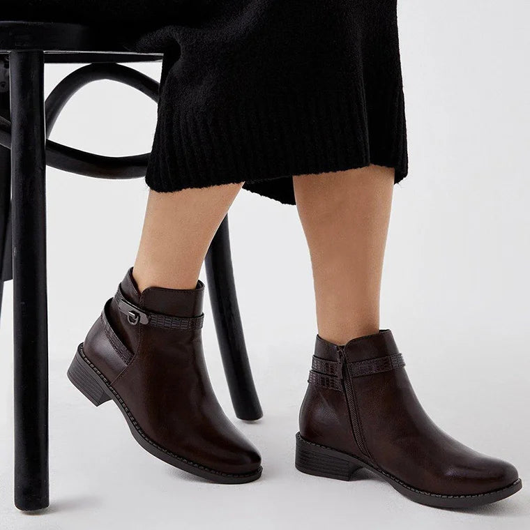 Bottine - simili cuir - Coffee / B2